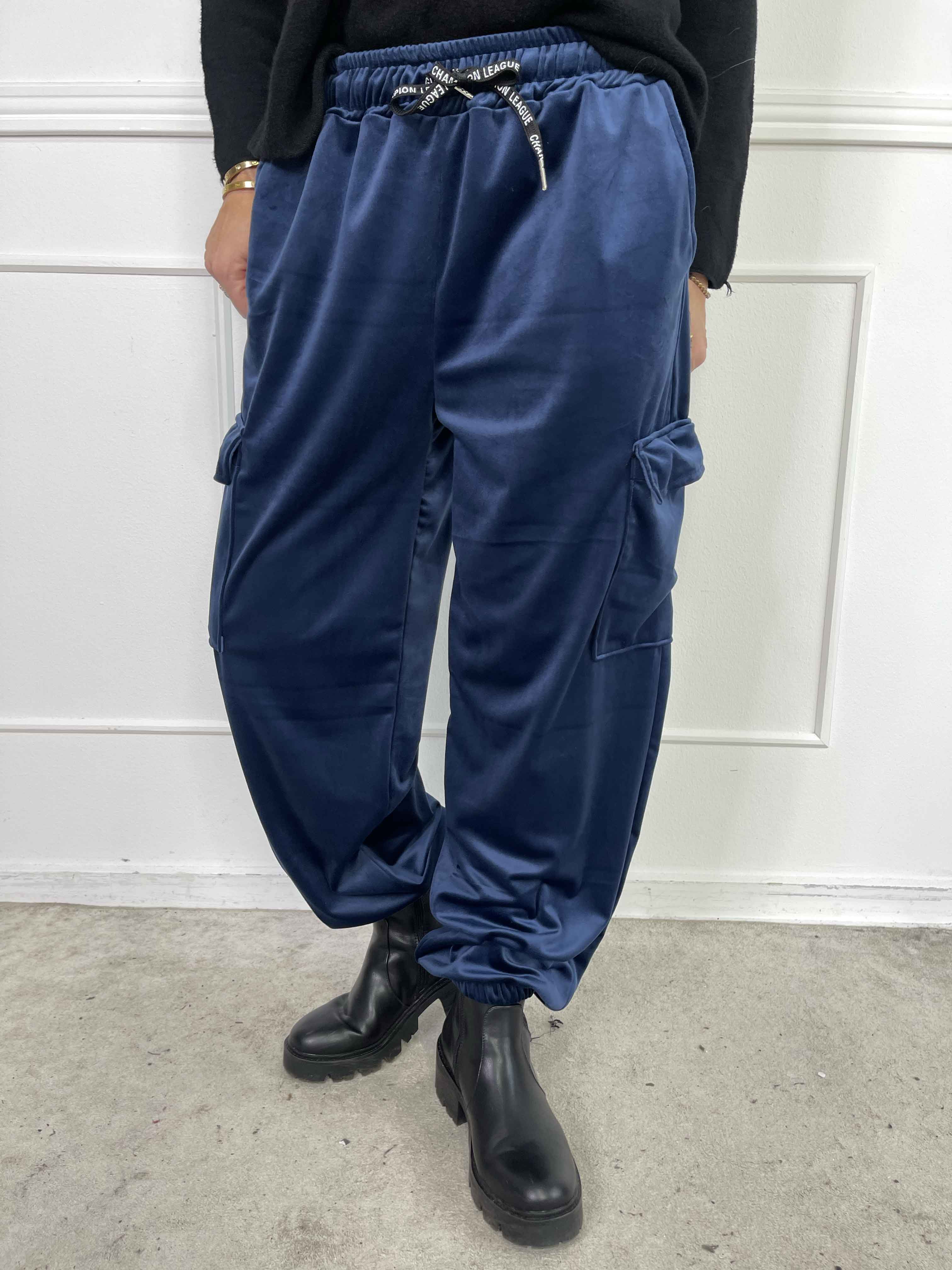 Pippa - Mjuka cargobyxor i velour